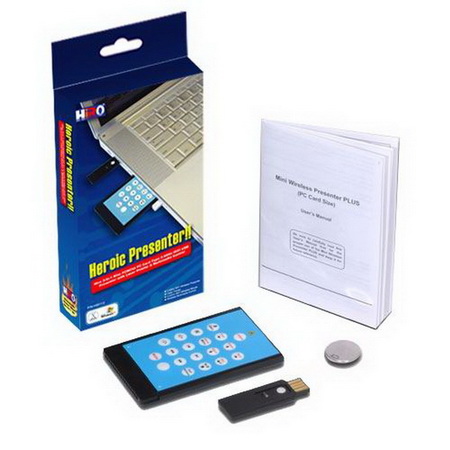 HiRO 3 in 1 2.4GHz WiFi PCMCIA Style Presenter with Laser Pointer Multimedia Control