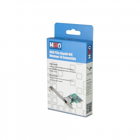 HiRO H50219 10/100/1000 Low Profile Internal PCI Express PCIe PCI-E x1 Gigabit Ethernet Card RoHS Windows 10 8.1 8 7