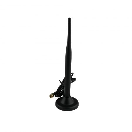 HiRO H50328 Dual Band Wireless 802.11ac 11ac 802.11n 11n 2.4 GHz 2.4G 5GHz 5G WiFi 5dBi Omnidirectional 5ft Shielded RG-174 Cable RP-SMA connector External Antenna Magnetic Base