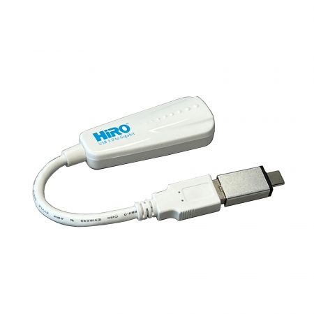 HiRO H50365 Dual Interface USB-C Type C USB 3.0 to Gigabit Ethernet LAN 1000Mbps 1000 Mbps Portable Network Adapter Windows 11 10 Plug n Play Native Driver No Installation Needed